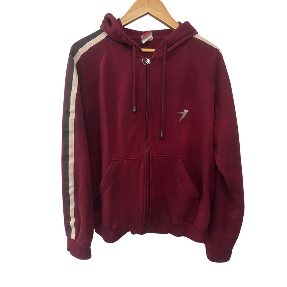 Vintage 55DSL Diesel Full Zip Hoodie Burgundy Y2K Streetwear Mens size L